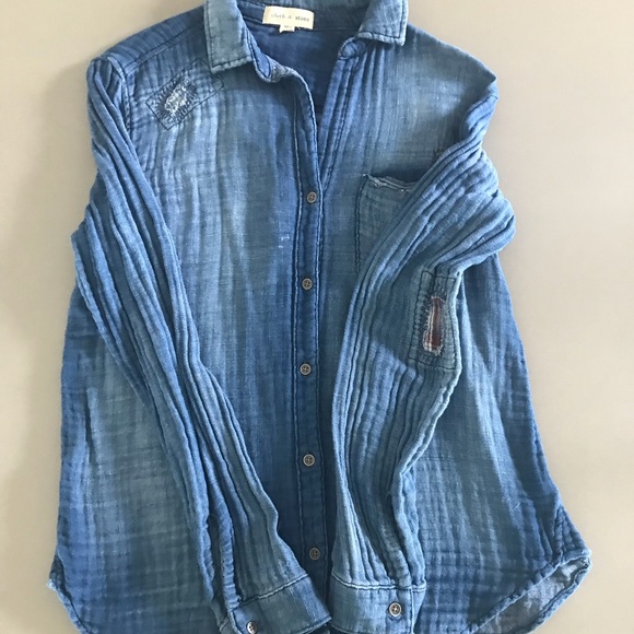 faux denim shirt